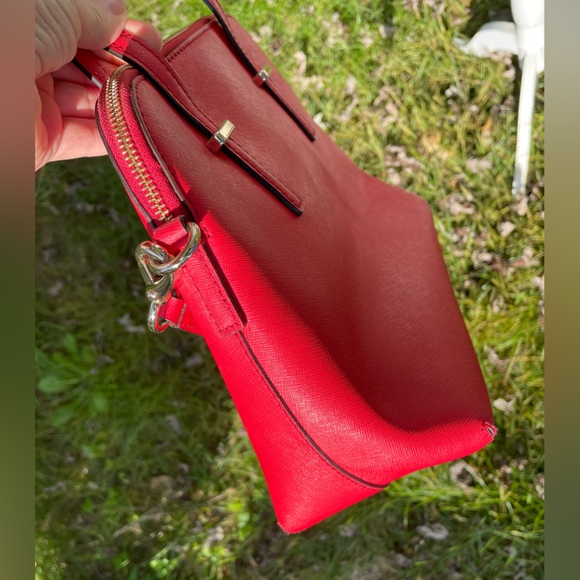 Kate Spade’s Red Leather Zip Top Satchel - Picture 4 of 13
